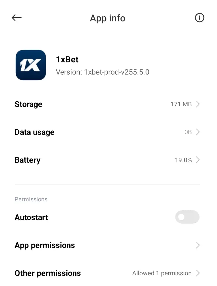 1xBet app performance and notification settings
